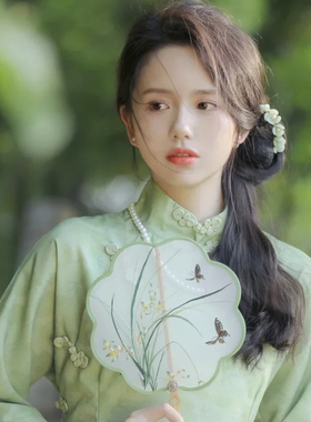 旗袍珍珠项链女士项圈锁骨链