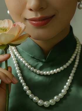 搭配旗袍珍珠项链气质饰品2026新款颈链女士锁骨链双层毛衣链567