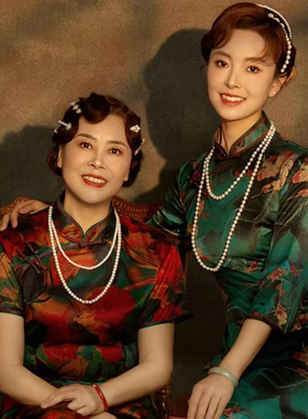 搭配旗袍珍珠项链多层锁骨链中长款颈链女士国风摄影拍照饰品1026