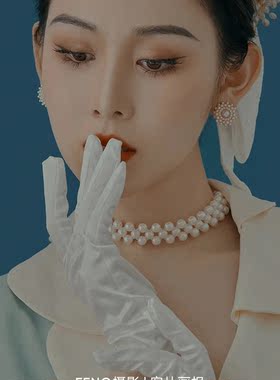 仿珍珠项链女款写真拍照颈链