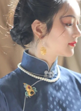 搭配旗袍珍珠项链女锁骨链