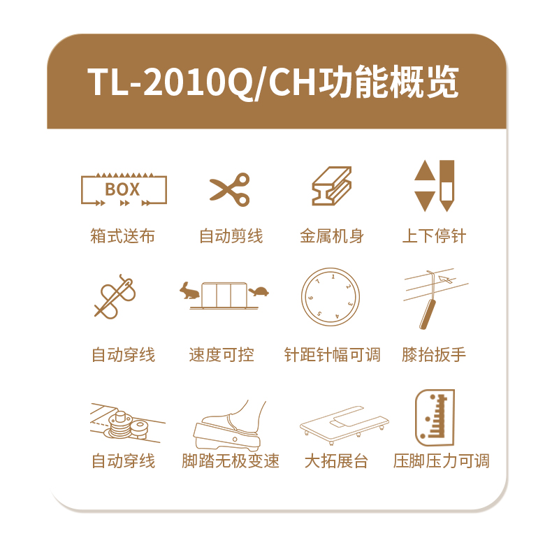 JUKI重机TL-2010JK家用电子缝纫机高端职业平缝机设计师专用-图2