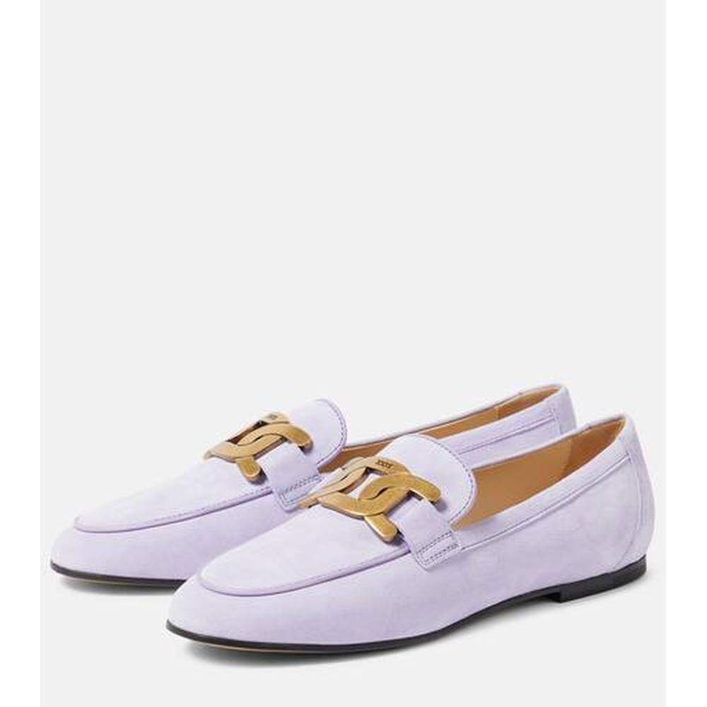 1h可退 香港直邮TOD'S 托德斯 女士 Kate 绒面革乐福鞋 purple紫,淘宝优惠券,粉丝福利购,淘宝优惠卷