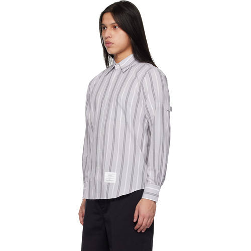 香港直邮Thom Browne 汤姆 布朗 男士 灰色 Madras Cotton Repp S - 图2