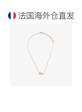 自营欧洲直邮Lacoste法国鳄鱼 Crocodile女士项链吊坠玫瑰金精钢