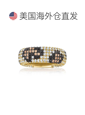 自营Ross-Simons Multicolored CZ Leopard-Print Ring in 18kt G