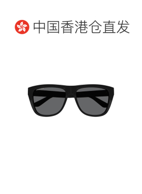 香港直邮GUCCI古驰 镜腿字母印花 方形 太阳眼镜 女款黑色