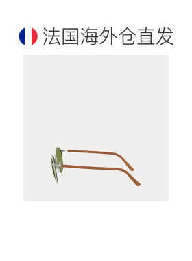 自营欧洲直邮Ralph Lauren拉夫劳伦 男士银色金属皮革边饰太阳镜