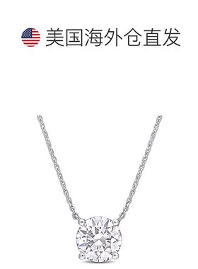 自营 mimi & max1 4/5 CT TGW 14k 白金创造莫桑石单石吊坠带链 -