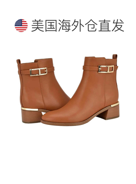 自营Calvin Klein Jallis Boots Women's Brown Almond Toe Dress
