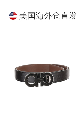 自营salvatore ferragamoMulti Gancini可互换可逆皮带-黑色 美国