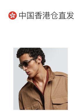 1h可退 香港直邮潮奢 zegna 杰尼亚 男士 圆形太阳眼镜 grey灰色