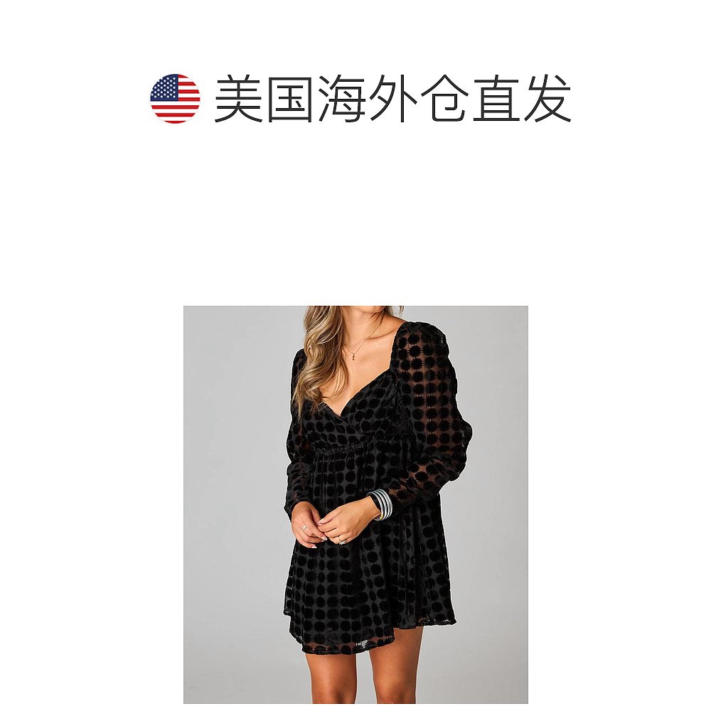 buddyloveFallon Babydoll Mini Dress In Goth- goth【美国奥-图1