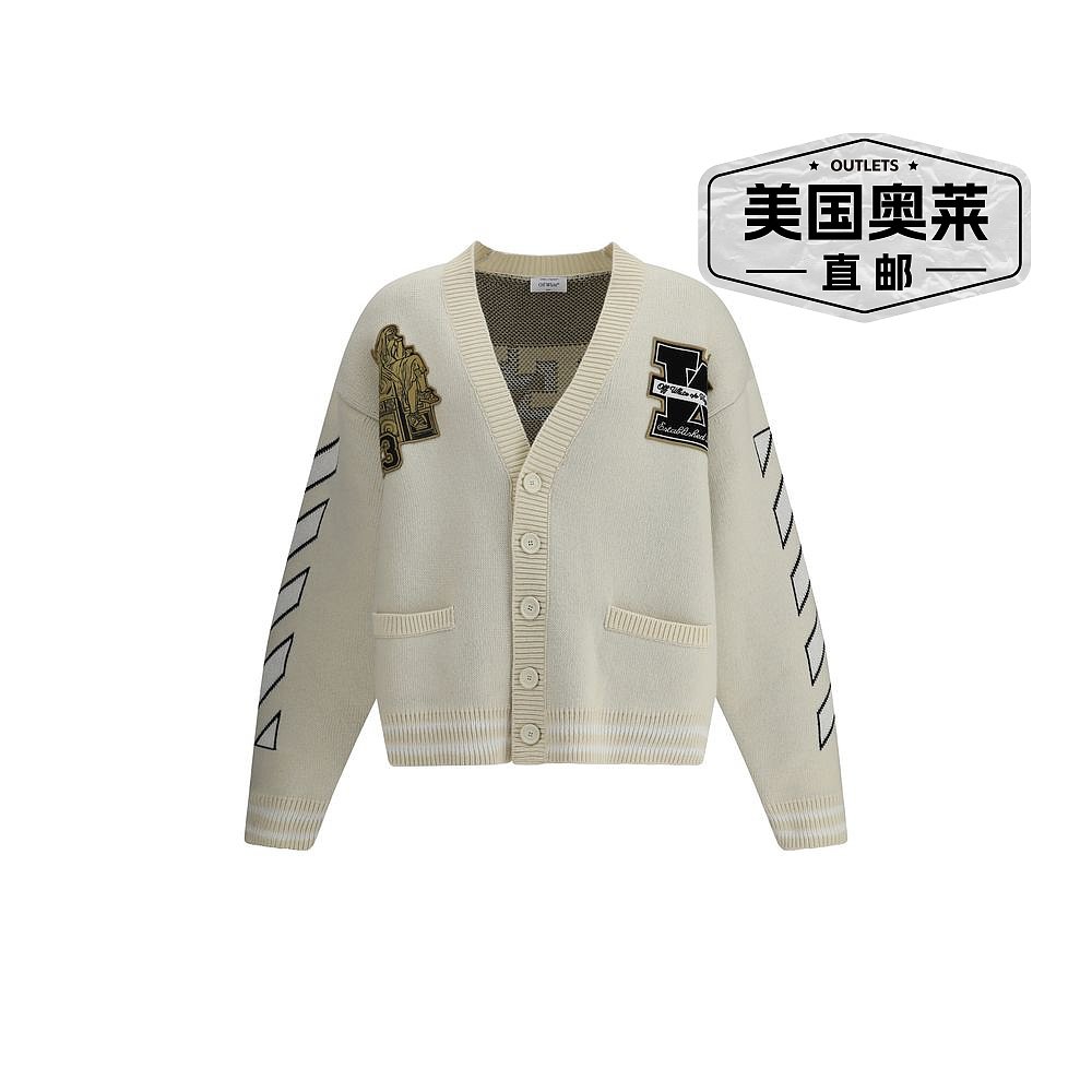 自营off-whiteOff- Moon Vars Knit Men's Cardigan - cream 美国 - 图0