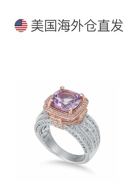 自营 Suzy Levian 纯银靠垫紫色紫水晶 5.05 cttw 戒指 - 紫色 美