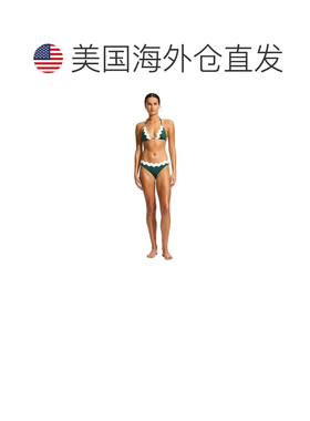 自营Women's Seafolly Gia Ric Rac Bikini Bottom Evergreen Hip