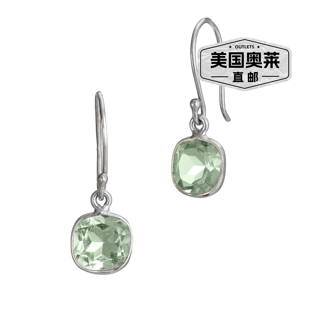 savvy cie jewels纯银绿色紫水晶 3.00 克拉法式线耳环 绿色 【美 - 图0