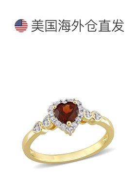 自营 mimi & max5/8 克拉 TGW 心形石榴石和钻石口音光环承诺戒指