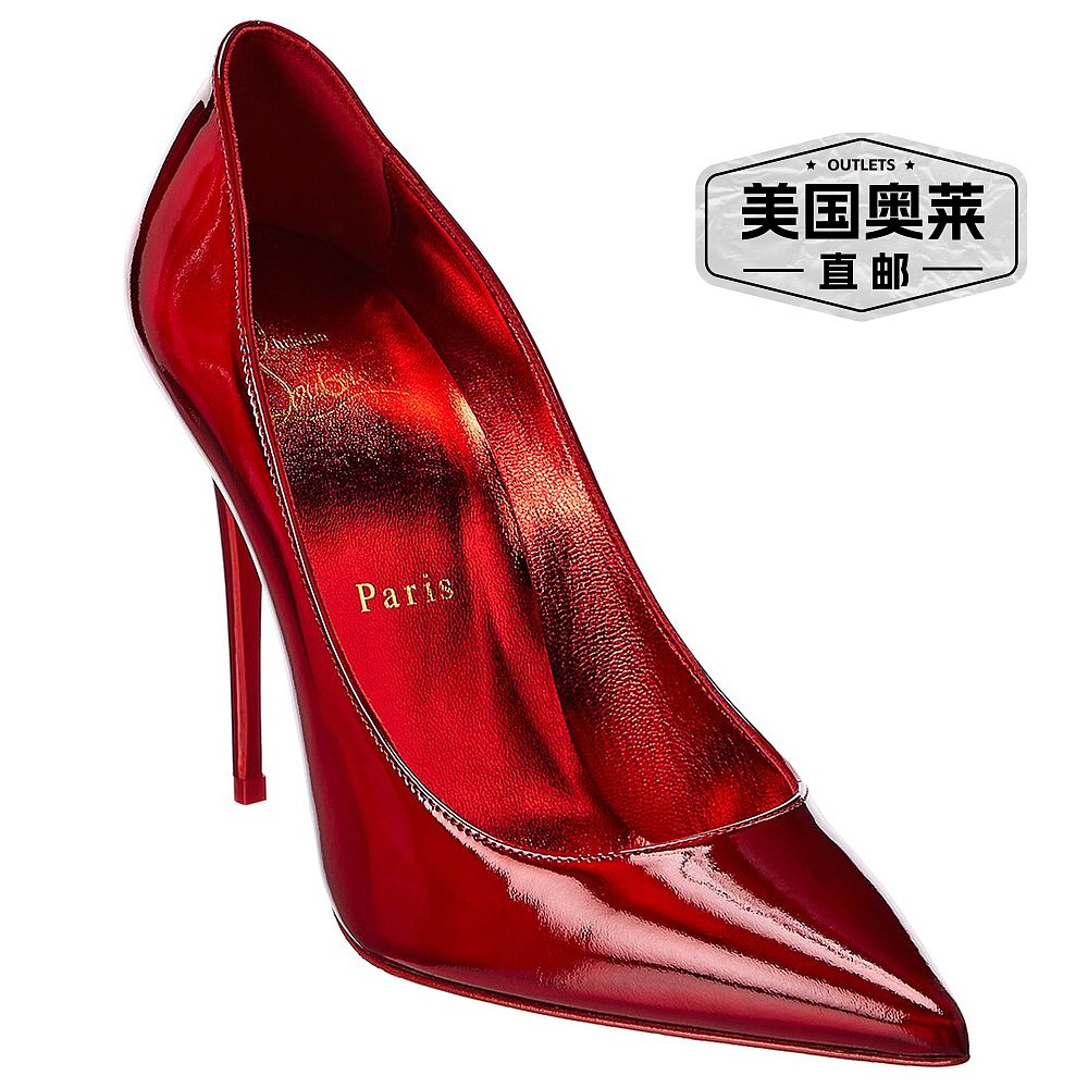 Christian Louboutin Kate 100 漆皮高跟鞋 - 红色 【美国奥莱】 - 图0