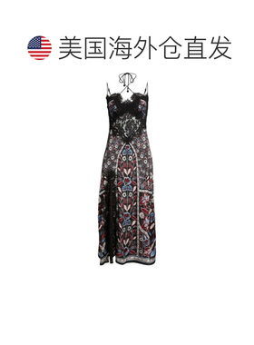 自营FARM Rio Women's Marcelle Lace Slip Mini Dress, Black -