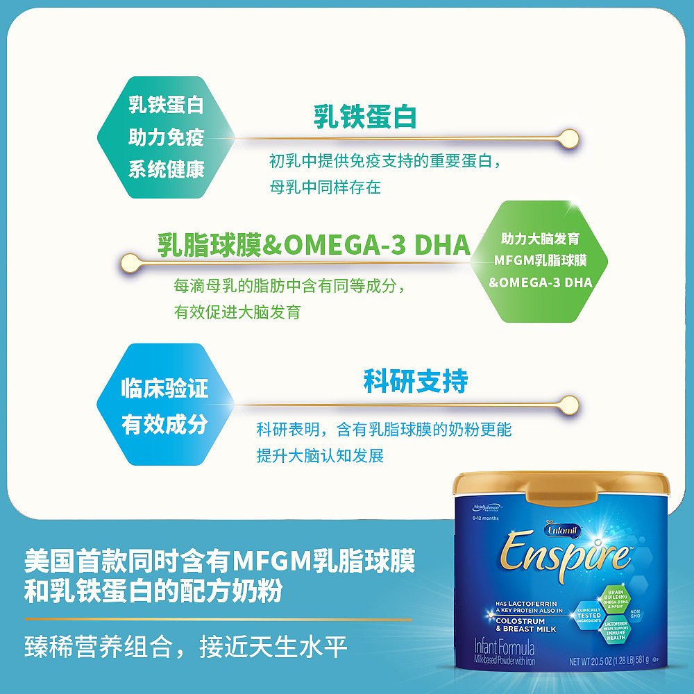 天猫国际海外直购美国直邮Mead Johnson美赞臣蓝臻一段非转基因婴儿罐装奶粉581g3