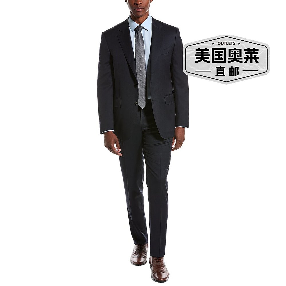 Canali 2件套羊毛西装-蓝色【美国奥莱】直发-图0