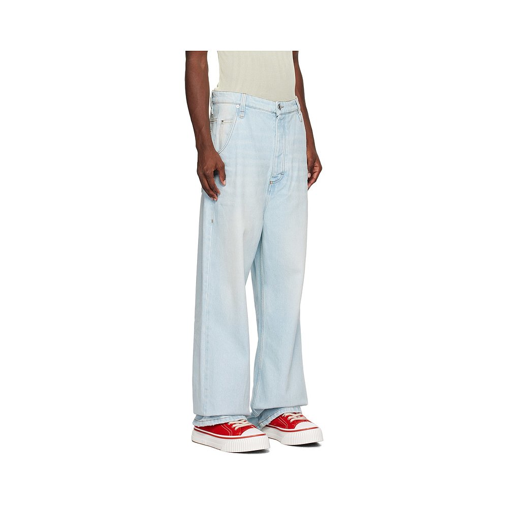 香港直邮Ami Paris 男士 蓝色 Baggy Fit 牛仔裤 UTR102DE0017 - 图0
