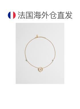 自营欧洲直邮Dior迪奥 CD Circle Chain女士金色金属树脂珍珠水晶