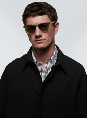 潮奢 Bottega Veneta 葆蝶家 男士 Panthos 圆形太阳眼镜 000973