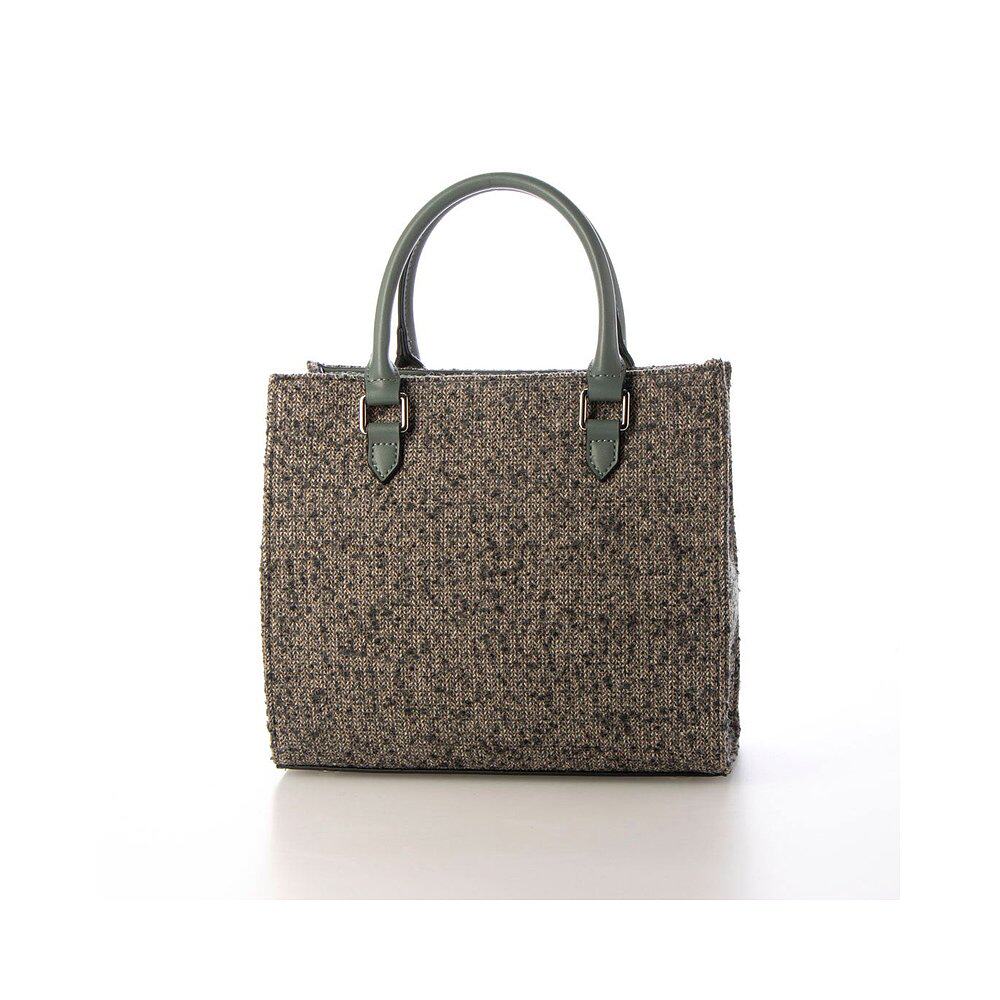 日本直邮Ungrid 赫林波纹面料带钥匙链双翻盖口袋方形手提包 [U02 - 图0