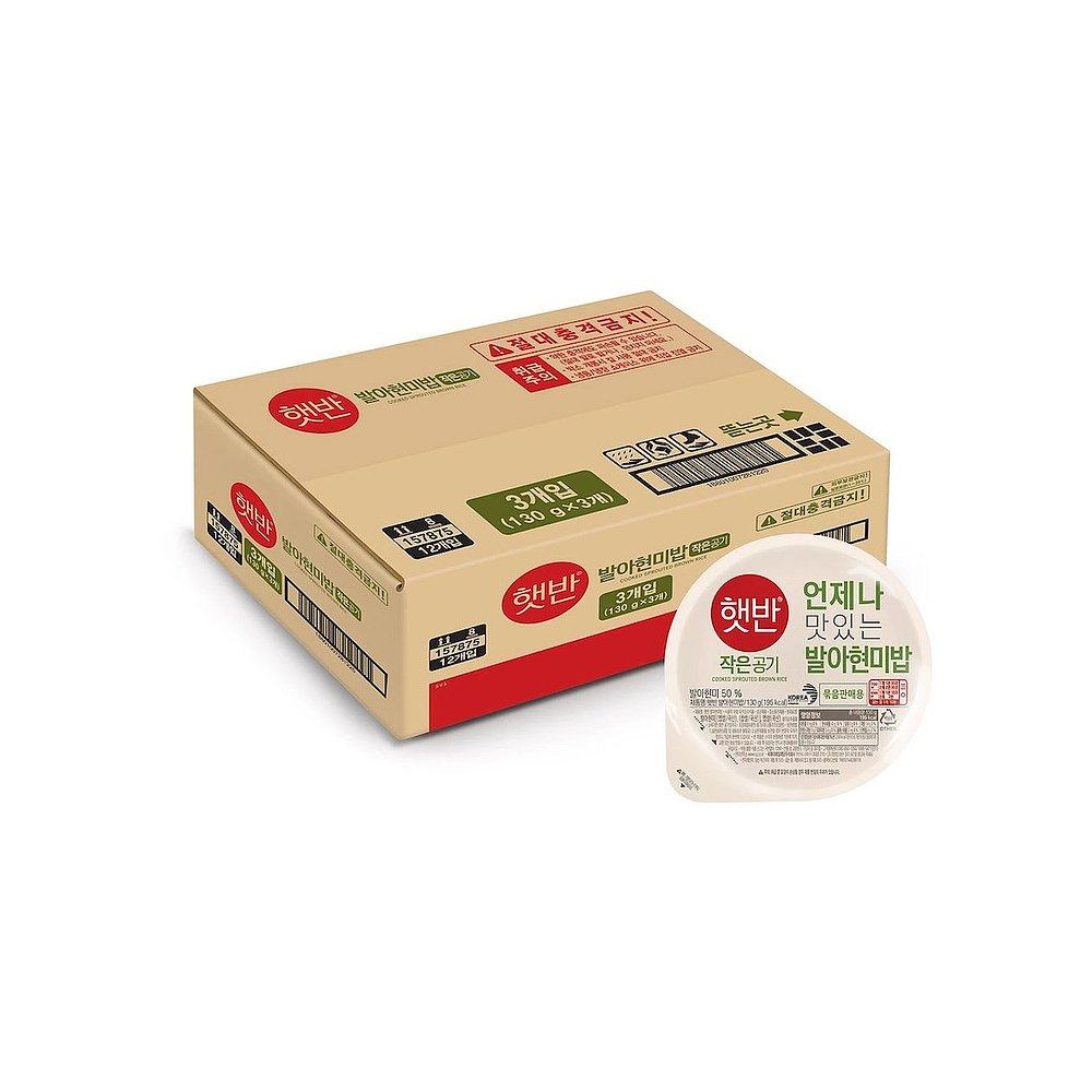 韩国直邮CJ希杰速食发芽玄米米饭130g*36盒微波炉即食半成品盒装 - 图0