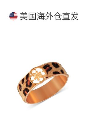 1h可退 【美国直邮】GUESS|金色猎豹印花人造毛皮动物印花手镯