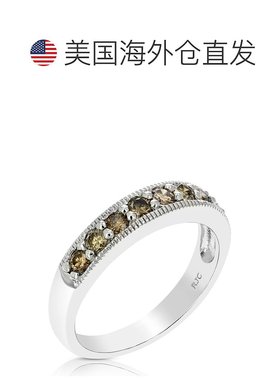 自营 vir jewels 1/2 cttw 锯状滚边香槟钻石结婚戒指戒指 .925