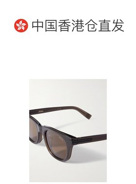 1h可退 香港直邮潮奢 zegna 杰尼亚 男士 D形框醋纤太阳眼镜 EZ02