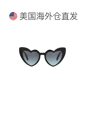 自营saint laurent猫眼框醋酸纤维太阳镜-黑色黑色灰色 美国奥莱