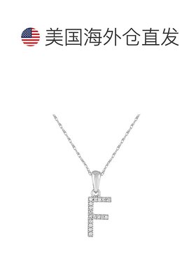 自营 sabrina14k 白金和钻石初始项链 - 白色 f 美国奥莱直发