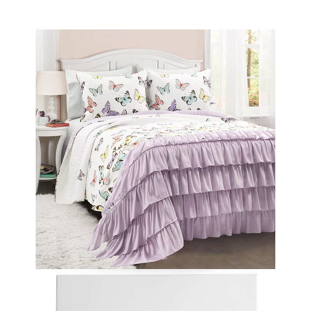 lush decorFlutter Butterfly Quilt 3 Piece Set Full/Queen - l - 图3