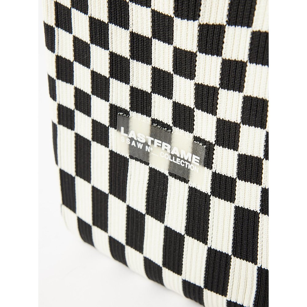 香港直邮潮奢 LASTFRAME女士Ichimatsu small checked knit tote-图2