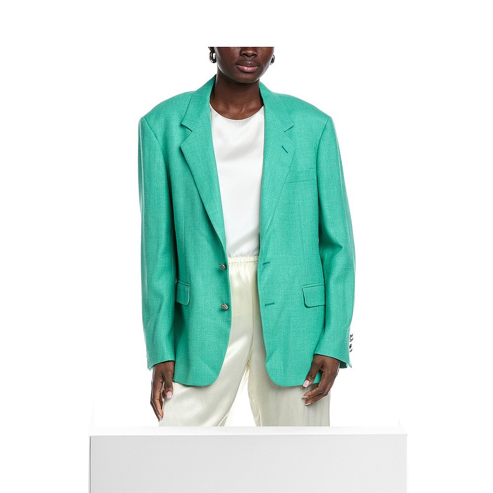 自营Etro Wool, Silk & Linen-Blend Blazer - green 美国奥莱直 - 图3