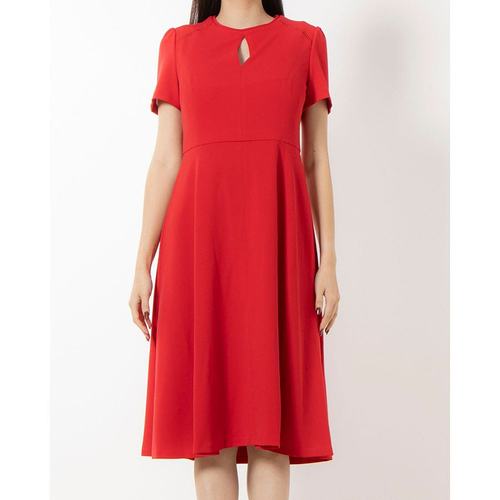 日本直邮TOMMY HILFIGER 胸元钥匙孔半袖喇叭裙连衣裙 [TO3203EW1 - 图2