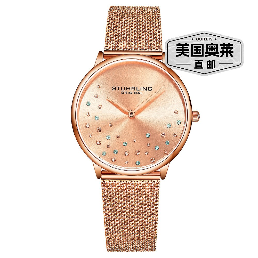 stuhrling original3928 石英 38mm 时尚款-玫瑰色/玫瑰色 【美国 - 图0