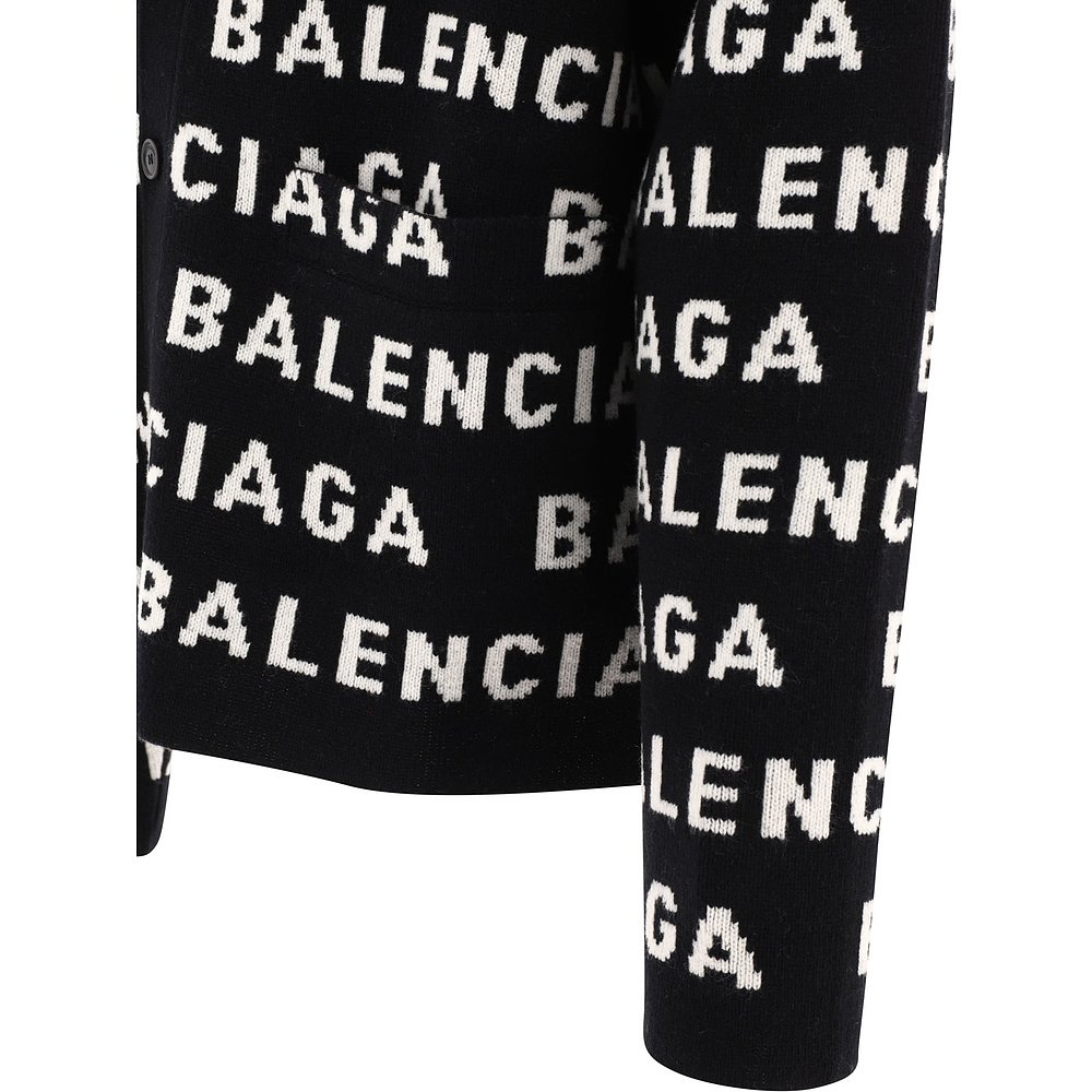 Balenciaga巴黎世家男士带Logo针织开衫 766471T1673-图2