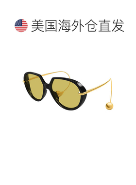 自营bottega venetaBV1436S 001闪亮黑/金色/黄色-闪亮黑/金色 美
