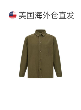 自营Saint Laurent Men's Cassandre Overshirt - green 美国奥莱