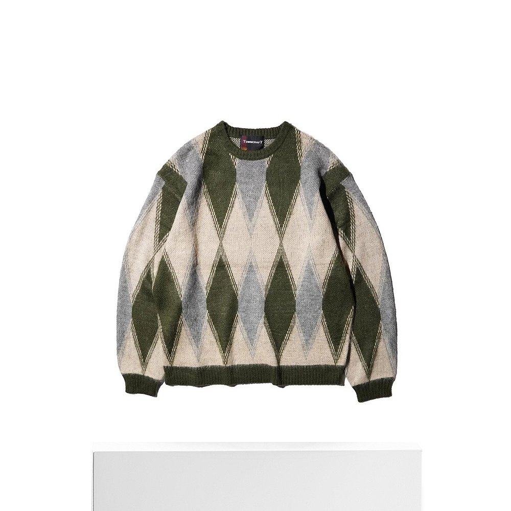 日本直邮TOWNCRAFT 复古毛绒图案圆领衫 Towncraft 针织衫 25aw,淘宝优惠券,粉丝福利购,淘宝优惠卷