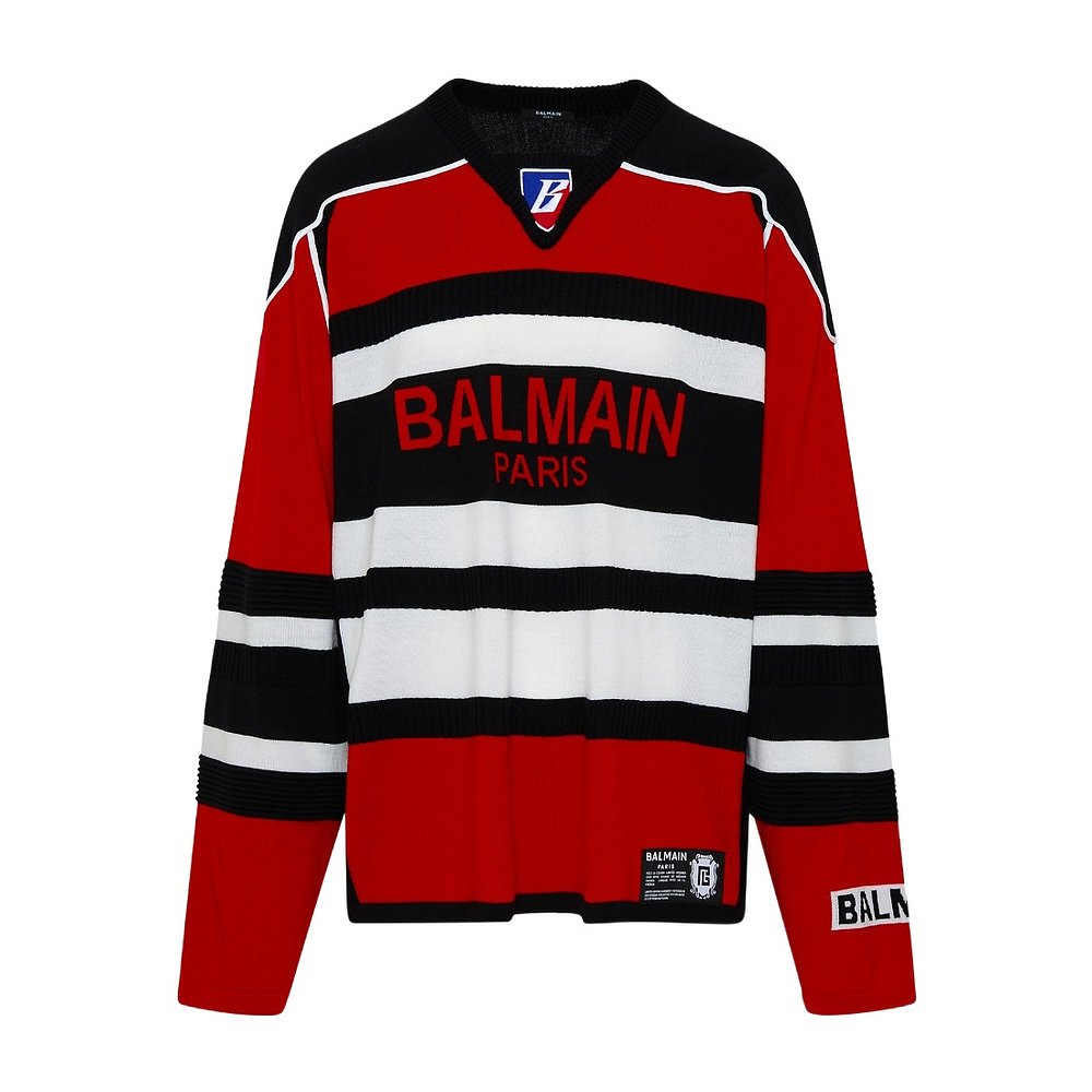 1h可退 香港直邮BALMAIN 男士针织毛衣 YH1KB025KC60EBL SS2023 - 图2