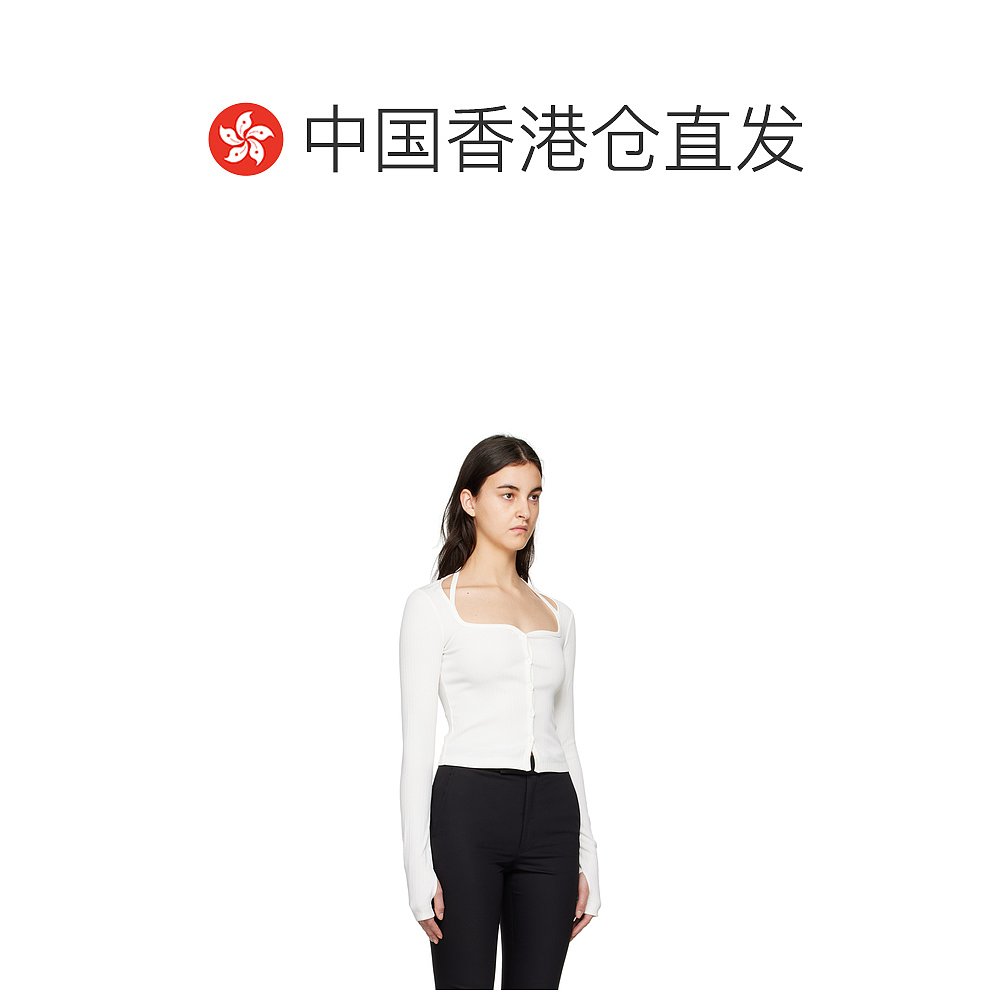 香港直邮潮奢 Helmut Lang 海尔姆特 朗 女士 方领针织衫 N02HW50 - 图1