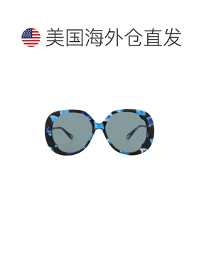自营chloe圆形框架回收醋酸酯太阳镜-哈瓦那蓝色 美国奥莱直发