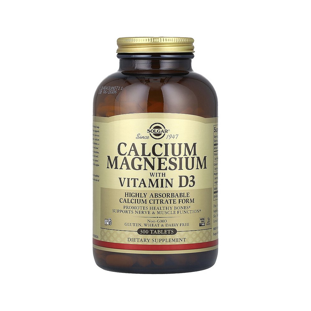 香港直发Solgar钙镁维生素D3补充剂促进骨骼健康300粒吸收 - 图0