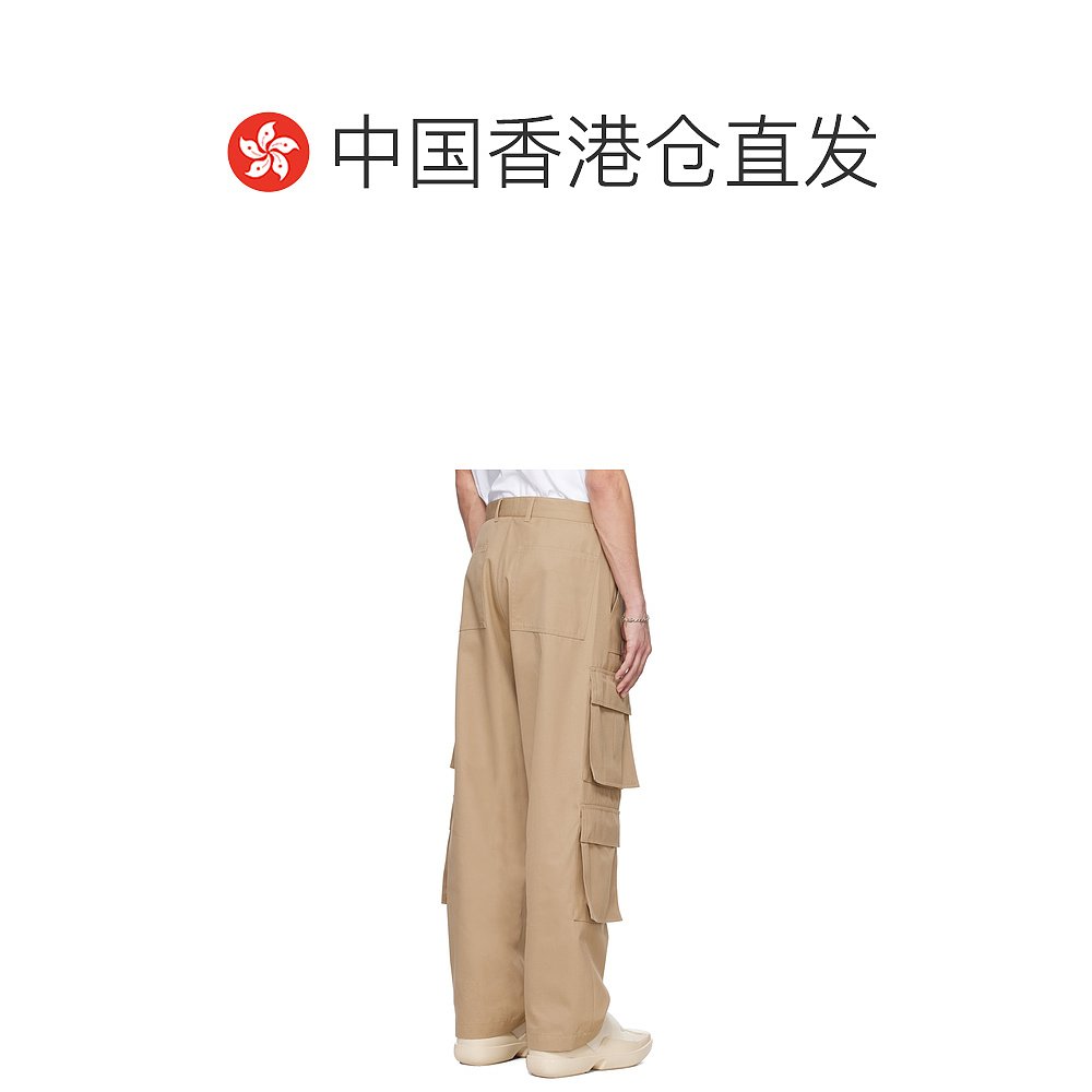 香港直邮潮奢 LOWNN 男士 驼色 Wide-Leg 工装裤 SS24-LCP-M25101 - 图1